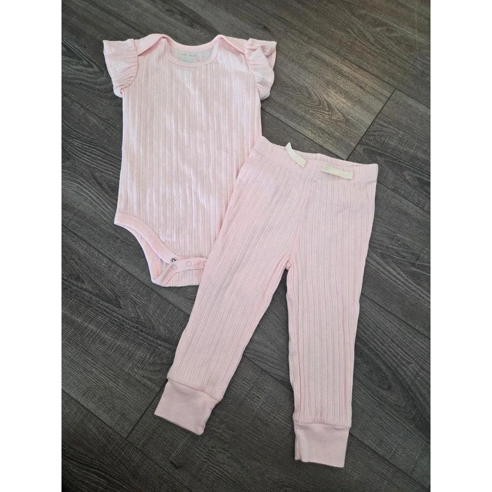Boutique baby girl organic cotton outfit 18 mos